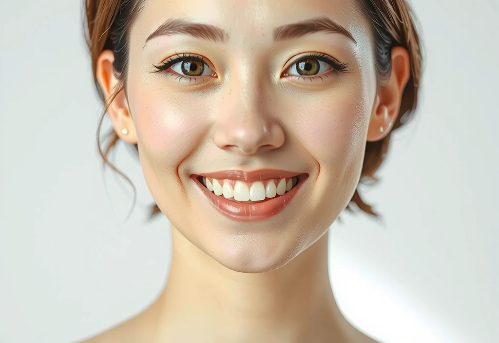 Kobieta z uśmiechem i zdrową skórą