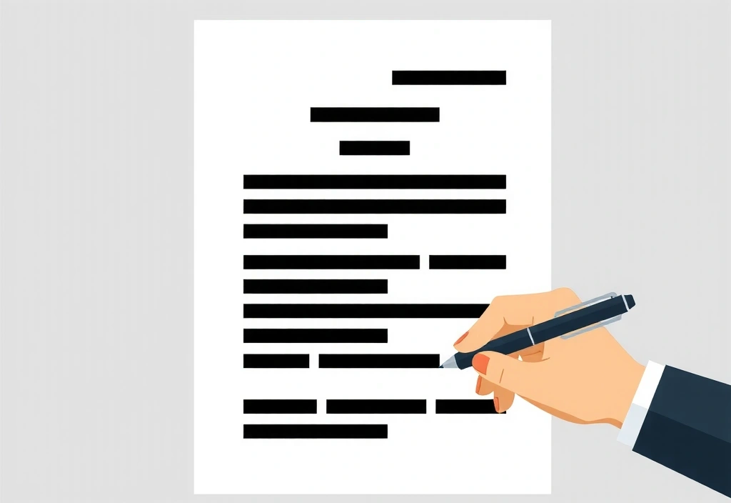 Ilustracja kontraktu i warunków korzystania z serwisu, symbolizująca prawne aspekty